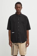 Βαμβακερό πουκάμισο NEIGHBORHOOD over shirt ss ανδρικό, χρώμα: μαύρο, 251BENH-SHM02