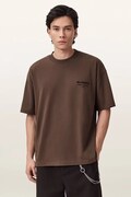 AllSaints T-shirt męski bawełniany XANDER brązowy M030JC