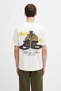 Filling Pieces t-shirt bawełniany T-shirt DJ męski kolor beżowy z nadrukiem 422520500241
