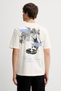 Filling Pieces t-shirt bawełniany Grammophone męski kolor beżowy z nadrukiem 422520500236