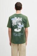 Filling Pieces t-shirt bawełniany Grammophone męski kolor zielony z nadrukiem 422520500236