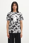 Bavlněné tričko A Bathing Ape Camo College pánské, šedá barva, 001CSL301010M