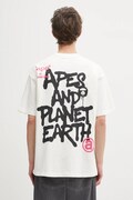 AAPE t-shirt bawełniany Basic męski kolor beżowy z nadrukiem AAPTEM1644XXO