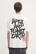 AAPE t-shirt bawełniany Basic męski kolor beżowy z nadrukiem AAPTEM1644XXO
