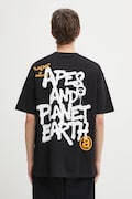 AAPE t-shirt bawełniany Basic męski kolor czarny z nadrukiem AAPTEM1644XXO