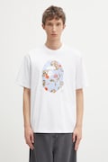 A Bathing Ape t-shirt bawełniany Vacation Pattern APE Head męski kolor biały z nadrukiem 1L30110335