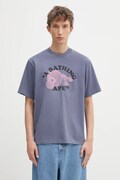 A Bathing Ape t-shirt bawełniany Milo College Relaxed męski kolor szary z nadrukiem 2L30110302