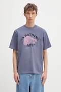 A Bathing Ape t-shirt bawełniany Milo College Relaxed męski kolor szary z nadrukiem 2L30110302