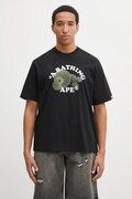 A Bathing Ape t-shirt bawełniany Milo College Relaxed męski kolor czarny z nadrukiem 2L30110302