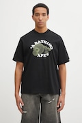 A Bathing Ape t-shirt bawełniany Milo College Relaxed męski kolor czarny z nadrukiem 2L30110302