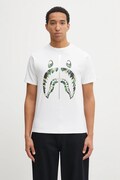 A Bathing Ape t-shirt bawełniany ABC Camo Shark męski kolor biały z nadrukiem 1L30110008