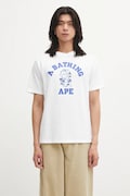 A Bathing Ape t-shirt bawełniany Palm Tree Camo College męski kolor biały z nadrukiem 1L30110025