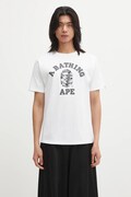 A Bathing Ape t-shirt bawełniany Palm Tree Camo College męski kolor biały z nadrukiem 1L30110025