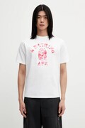 A Bathing Ape t-shirt bawełniany ABC Camo College męski kolor biały z nadrukiem 001TEL801005M