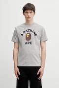A Bathing Ape t-shirt bawełniany College męski kolor szary z nadrukiem 001TEL801001M