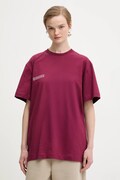 Pangaia t-shirt bawełniany kolor bordowy z nadrukiem 10000287