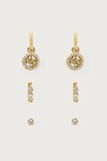 Guess komplet kolczyków damskich ze stali nierdzewnej CRYSTAL LOVE 3-pack JUBS06 058JW
