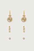 Guess komplet kolczyków damskich ze stali nierdzewnej CRYSTAL LOVE 3-pack JUBS06 058JW