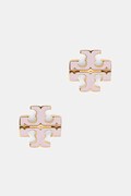 Tory Burch kolczyki damskie ze stali nierdzewnej emalia Icon 177397