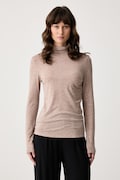 Triumph longsleeve damski z dodatkiem wełny i moheru Beauty Layers beżowy 10225074
