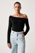 Levi's majica z dolgimi rokavi ženska z modalom CLARA RIB OFF SHOULDER LS črna 008ST