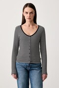 Levi's kardigán dámsky bavlnený s elastanom AUSTEN BUTTON THROUGH LS čierny 0088R