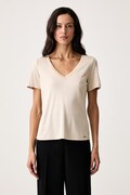 Morgan tricou basic pentru femei cu vâscoză bej