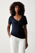 Morgan tricou basic pentru femei cu vâscoză bleumarin