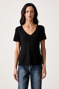 Morgan tricou basic pentru femei cu vâscoză negru