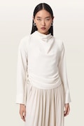 AllSaints bluzka damska LESLIE beżowa gładka W164PC