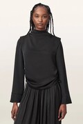 AllSaints bluzka damska LESLIE czarna gładka W164PC