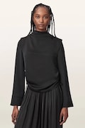 AllSaints bluzka damska LESLIE czarna gładka W164PC