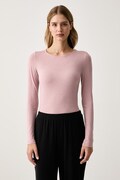 Triumph longsleeve piżamowy damski z wełną różowy 10223179