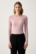 Triumph longsleeve piżamowy damski z wełną różowy 10223179