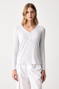 Triumph longsleeve piżamowy damski z wiskozą szary 10225031
