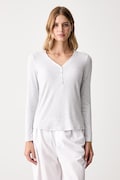 Triumph longsleeve piżamowy damski z wiskozą szary 10225031