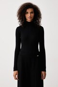HUGO longsleeve damski bawełniany z elastanem Driza_4 czarny 50571245