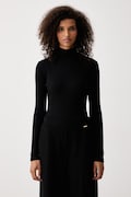 HUGO longsleeve damski bawełniany z elastanem Driza_4 czarny 50571245