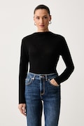 United Colors of Benetton longsleeve damski z wiskozą czarny 31NLD10DL