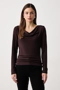 United Colors of Benetton bluza za žene s viskozom smeđa bez uzorka 31NLD10DO