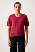 United Colors of Benetton svetr s krátkým rukávem dámský červený 135PD403Z