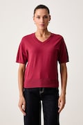 United Colors of Benetton svetr s krátkým rukávem dámský červený 135PD403Z