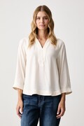 United Colors of Benetton camicetta da donna in viscosa beige liscia 5HFLDQ0F8