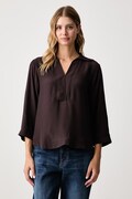 United Colors of Benetton camicetta da donna in viscosa marrone liscia 5HFLDQ0F8