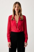 Elisabetta Franchi body damskie z wiskozy czerwone gładkie CB00966E2