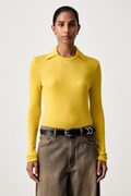 Stine Goya longsleeve damski z wełny merino żółty SG-AW26-T265-2510