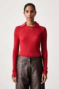Stine Goya longsleeve damski z wełny merino czerwony SG-AW26-T265-2510