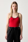 Karl Lagerfeld Jeans body damskie z bawełną czerwone B3W17028