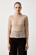Twinset sweter damski z bawełną beżowy 262TF3031