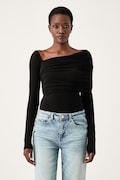 Guess body damskie z dodatkiem wełny x LEONIE HANNE czarne gładkie W6BP53 K8104